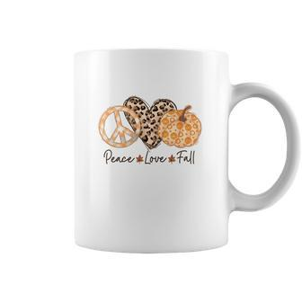 Funny Fall Peace Love Fall Thanksgiving Coffee Mug - Thegiftio UK