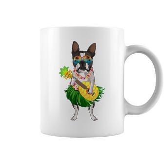 Funny Hawaiian Boston Terrier Dog Pineapple Ukulele Summer Coffee Mug | Mazezy