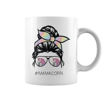 Funny Mamacorn Unicorn Costume Mom Messy Hair Bun Mother Day Coffee Mug | Mazezy AU