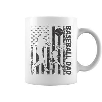 Funny Proud Baseball Dad American Flag Sports Fathers Day Coffee Mug - Thegiftio UK