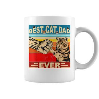 Funny Retro Best Cat Dad Ever Vintage Mens Dads Kitty Lovers Coffee Mug - Seseable