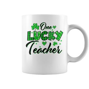 Funny Shamrock One Lucky Teacher St Patricks Day School V2 Coffee Mug - Seseable
