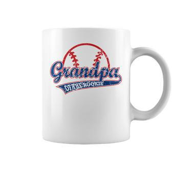 Funny Vintage Baseball Grandpa Of The Rookie Coffee Mug - Seseable