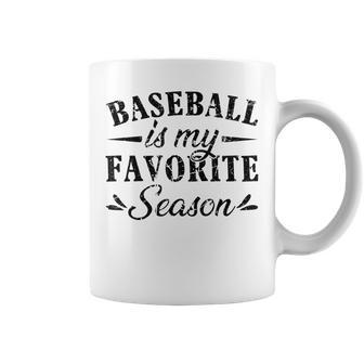 Funny Vintage Baseball Mom Dad Baseball My Favorite Season Coffee Mug - Seseable