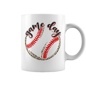 Game Day Baseball Life Softball Life Mom Mothers Day Leopard Coffee Mug | Mazezy