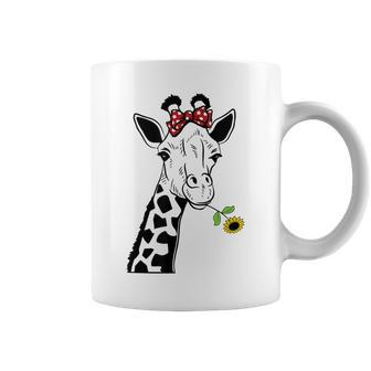 Giraffe With Sunflower Coffee Mug | Mazezy
