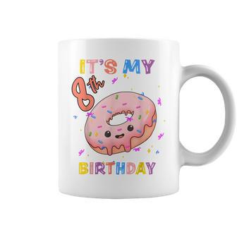 Girl 8 Years Old Its My 8Th Birthday Donut Coffee Mug - Thegiftio UK