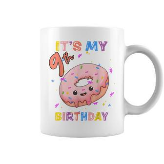 Girl 9 Years Old Its My 9Th Birthday Donut Coffee Mug - Thegiftio UK