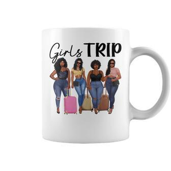 Girls Trip Airport Black Women Girls Vacation Squad Coffee Mug | Mazezy