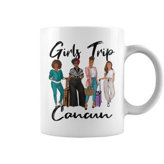 Girls Trip Cancun For Melanin Afro Black Vacation Women Coffee Mug | Mazezy
