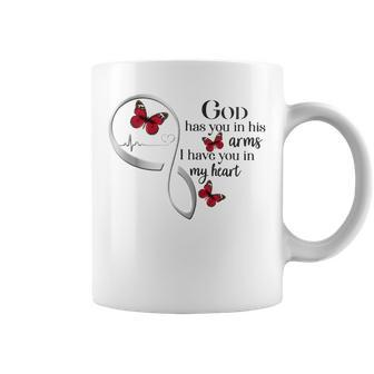 God Has You In His Arms I Have You In My Heart Christian Coffee Mug | Mazezy
