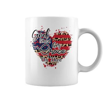 God Shed His Grace On Thee American Flag Patriotic Coffee Mug | Mazezy CA