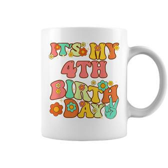 Groovy Its My 4Th Birthday Cute 4Th Birthday Coffee Mug | Mazezy
