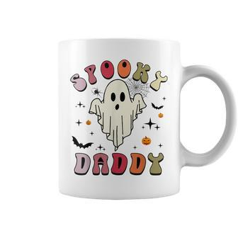 Groovy Spooky Daddy Retro Halloween Witchy Ghost Spooky Dad Coffee Mug | Mazezy