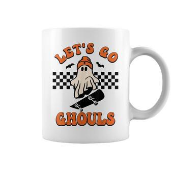 Halloween Ghost Lets Go Ghouls Funny Gifts Skateboarding Coffee Mug - Thegiftio UK