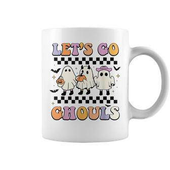 Halloween Retro Groovy Lets Go Ghouls Funny Ghost Boo Kids Coffee Mug - Thegiftio UK