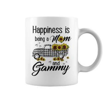 Happiness Is Being A Mom And Gammy Sunflower Gift Coffee Mug | Mazezy