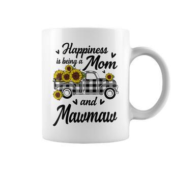 Happiness Is Being A Mom And Mawmaw Sunflower Gift Gift For Women Coffee Mug | Mazezy