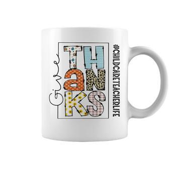 Happy Hallothanksmas Childcare Teacher Life Thanksgiving Coffee Mug - Thegiftio UK