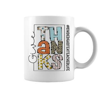Happy Hallothanksmas Kindergarten Teacher Life Thanksgiving V2 Coffee Mug - Thegiftio UK