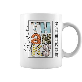 Happy Hallothanksmas Substitute Teacher Life Thanksgiving Coffee Mug - Thegiftio UK