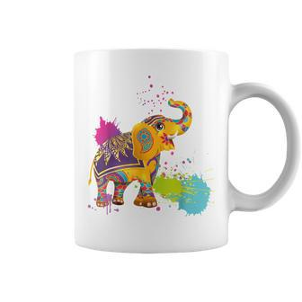 Happy Holi Colors India Hindu Spring Elephant Holi Coffee Mug | Mazezy