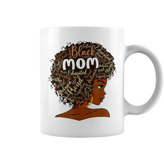 Happy Mother’S Day Black Mom Queen Afro African Curved Coffee Mug | Mazezy
