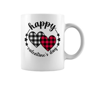 Happy Valentines Day Buffalo Plaid Heart Funny Gift Coffee Mug - Seseable