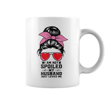 Happy Wife I Am Not Spoiled My Husband Just Loves Me Coffee Mug | Mazezy