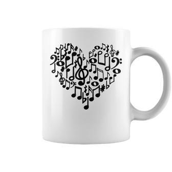 Heart Shape Musical Notes Tie Dye Funny Valentines Day 2023 Coffee Mug - Seseable