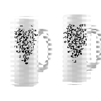Heart Shape Musical Notes Tie Dye Funny Valentines Day 2023 Coffee Mug | Seseable UK