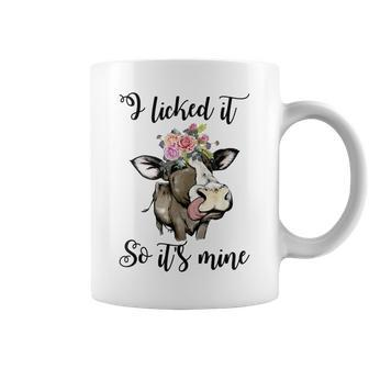 Heifer I Licked It So Its Mine Cow Bandanna Flower Coffee Mug | Mazezy