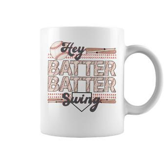 Hey Batter Batter Swing Baseball Mom Baseball Season Coffee Mug | Mazezy