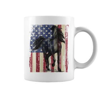 Horse American Flag Horseback Riding Horse Lover Coffee Mug | Mazezy