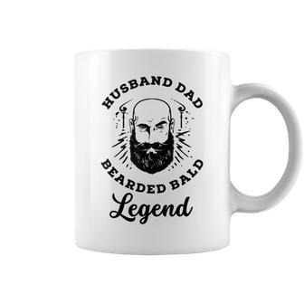 Husband Dad Bearded Bald Legend Coffee Mug | Mazezy
