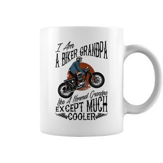 I Am A Biker Grandpa T Gift For Grandpas Motorbikes Gift For Mens Coffee Mug | Mazezy CA