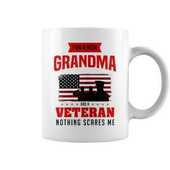 I Am A Mom Grandma And A Veteran Nothing Scares Me Army Gift Gift For Womens Coffee Mug | Mazezy