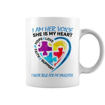 I Am Her Voice She Is My Heart Autism Mom Autistic Daughter Coffee Mug | Mazezy