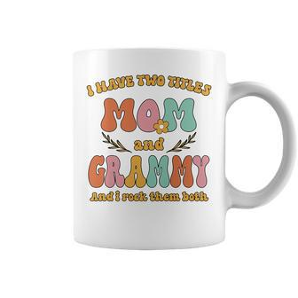 I Have Two Title Mon And Grammy Retro Vintage Family Coffee Mug - Seseable