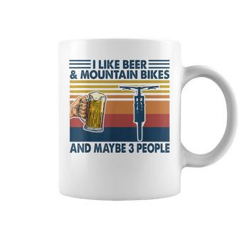 I Like Beer And Mountain Bikes And Maybe 3 People Vintage Coffee Mug - Seseable