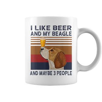 I Like Beer And My Beagle And Maybe 3 People Coffee Mug - Seseable