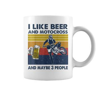 I Like Beer Motocross And Maybe 3 People Motocross Racing Coffee Mug - Seseable