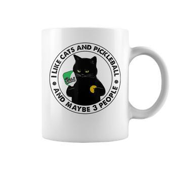 I Like Cat And Pickleball And Maybes 3 People Sport Lover Coffee Mug - Seseable