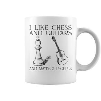 I Like Chess And Guitars And Maybe 3 People Coffee Mug - Seseable