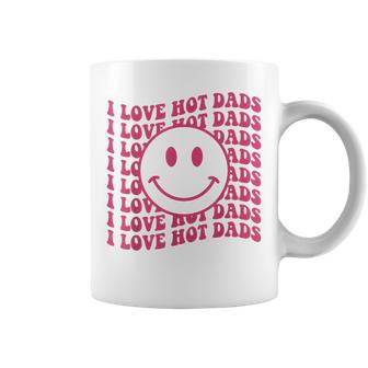 I Love Hot Dads Retro Funny Red Heart Love Dads Coffee Mug - Thegiftio