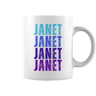 I Love Janet Modern Pattern First Name Janet Coffee Mug | Mazezy