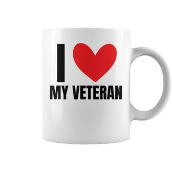 I Love My Veteran Military Wife Dad Boyfriend Usa Coffee Mug - Seseable