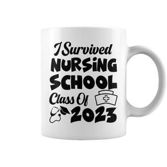 I Survived Nursing School Class Of 2023 Nurse Graduation Coffee Mug | Mazezy