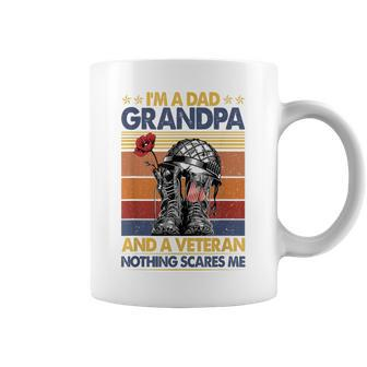 Im A Dad Grandpa & A Veteran Nothing Scares Me Veteran Day Coffee Mug | Mazezy