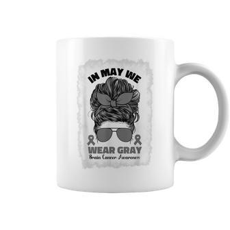 In May We Wear Gray Brain Cancer Awareness For Women Mom Coffee Mug - Thegiftio UK
